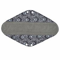 14 Inch Overnight Charcoal Bamboo Mama Cloth/Menstrual Pads/Reusable Sanitary Pads (Black Lace)