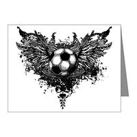 Note Card Soccer Ball Futbol Angel Wings