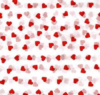 Red Hearts On White Gift Wrapping Tissue Paper for Art DIY Crafts in Bulk # 457~10 Large Sheets Size 20" x 30"