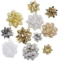 Luxury Designer Assortment - Metallic, Iridescent, Holographic, Glitter, Swirls, Matte, Classic Lacquer Finishes 36-50 Bows (Gold & Silver)