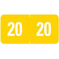 Smead ETS Color-Coded Year Labels, 2020, Yellow, 250 per Pack (67920)