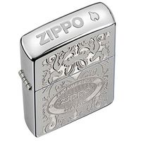 Zippo Crown Stamp High Polish Chrome Outdoor Indoor Windproof Lighter Custom Personalized Engraved Message on Backside