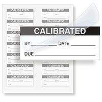 SmartSign "Calibrated - by/Date/Due" Label | 1.5" x 0.625" Polyester with Clear Flap, Pack of 140