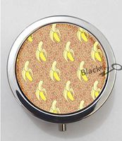 BlackKey Banana Pattern 3-Compartment Decorative Pocket Gift Box Case Organizer for Pill, Color 1 -994