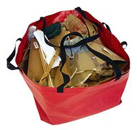 R&B Fabrications 889RD Reinforced Truck Vinyl Rubble Bag, 26" Width x 22" Depth x 21" Height, 22 oz, Tough Webbed Carry Straps, Red