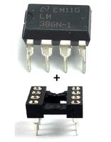 National Semiconductor LM386N-1 LM386 Wide Input Voltage Low Power Audio Amplifier with Internal Gain IC + Socket (Pack of 1)