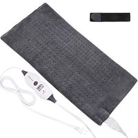 Tech Love XLarge Heating Pad with Fixation Strap for Neck Shoulder and Back Pain Relief XL Moist Heat Pad 12" x 24"Charcoal Gray