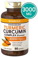 Turmeric Curcumin with Bioperine | 3000 mg | 90 Powder Capsules | Joint Support Complex with Black Pepper | Non-GMO, Gluten Free Supplement | by Carlyle