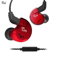 TRN V80 in Ear Monitor Earphone 2BA and 2DD TRN Earbuds Audio Quad Driver Headset (Red with Mic)