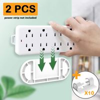 Power Strip Holder Wall Mount Self Adhesive 2PCS WiFi Router Surge Protector Power Socket Remote Control Outlet Fixator for Desktop Under Desk Organize Home and Office