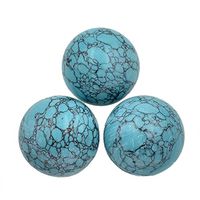 AD Beads Natural Gemstone Harmony Round Ball Crystal Healing Sphere Massage Rock 20~50mm (29 Blue Turquoise, 40mm)
