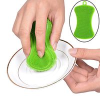 Tpingfe 1Pc Silicone Dish Washing Sponge Scrubber Kitchen Cleaning Antibacterial Tool