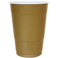 Hanna K. Signature Collection 100 Count Plastic Cup, 16-Ounce, Gold, Diamond OR circle pattern