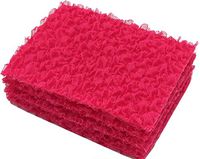 FQWTNANA Beautiful Life Odor-Free Dishcloths Sponge Scrubber and scouring pad Perfect Kitchen Gear Cloth Cleaning Cloth for Dishes, Pots & Pans Wash 4 Pack,5inch X 6inch,Pink…