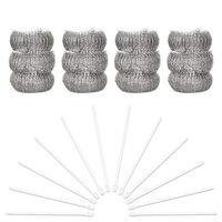 Layers 12 Pack of Stainless Steel Washing Machine Lint Traps,Snare Laundry Mesh Washer Hose Filter with 12 Pieces