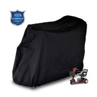 Mobility Scooter Storage Cover, 300D Oxford Fabric Scooter Weather Cover with 2 Buckles - Heavy Duty, Weatherproof, Durable with Free Storage Bag By Valchoose (Black)