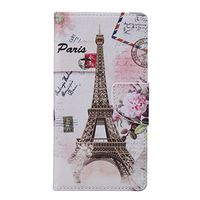 IKASEFU Wallet Case Compatible with Samsung Galaxy S7 Edge,Retro Tower Pattern Book Type Leather Flip Case Cover Compatible with Samsung Galaxy S7 Edge-Tower