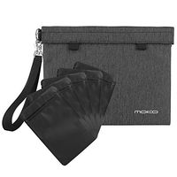MoKo Smell Proof Bag, [11 x 8.5 Inches] Water Resistant Odor Proof Hand Pouch with 5 Resealable Container Bags 4 x 6 Inches for Store Goods and Keep Them Fresh, Dark Gray