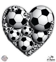 GT Graphics Soccer Balls Heart - 3" Vinyl Sticker - for Car Laptop I-Pad Phone Helmet Hard Hat - Waterproof Decal