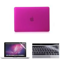 Applefuns 3In1 Hard Shell Case + Keyboard Cover + Screen Protector for MacBook Pro 13" with Touch Bar (2019 2018 2017 2016 Release A2159 A1989 A1706)- Deep Purple