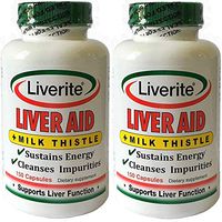 Liverite Liver Aid with Milk Thistle 2-Pack 150 Capsules (Total 300), Liver Support, Liver Cleanse, Liver Care, Improves Energy