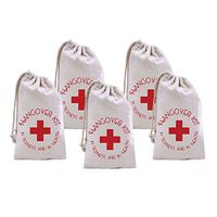 ElegantPark 20 PCS Muslin Drawstring Bags Bulk Party Favor Bags for Birthday Bachelorette Hangover Kit Bag Bridal Party Drawstring Gift Bags Emergency Wedding Favor Bags Cotton 4x6 inches