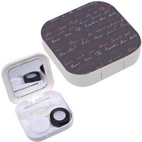 Portable Contact Lens Case Box Travel Kit Mirror + Bottle + Tweezers Container Holder [ Calligraphy ]