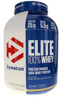 Dymatize Elite 100% Whey Protein Powder, 25g Protein, 5.5g BCAAs & 2.7g L-Leucine, Quick Absorbing & Fast Digesting for Optimal Muscle Recovery, Gourmet Vanilla, 5 Pound