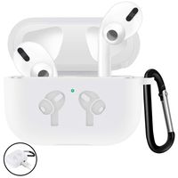 FnKer AirPods Pro Case, 2019 Fully Protective Silicone AirPods Pro Accessory Solid Color Cover, Compatible with Apple AirPods Pro Wireless Charging Box (Front LED Visible) - White