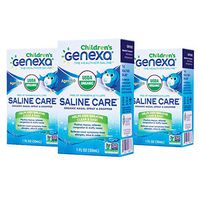 Genexa Saline Care for Children - 1 FL OZ (3 Pack) | Certified Organic & Non-GMO Saline Spray/Drops for Children | Free of Parabens & Chemicals