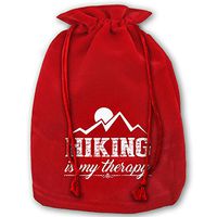 TTIWEP Hiking is My Therapy Shirt Red Christmas Drawstring Bags/Santa's Trouser Bag