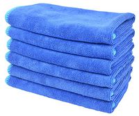 SINLAND All-purpose Microfiber Cleaning Cloths Wiping Highly Absorbent & Lint Free Dusting Rags for Home and Kitchen 12Inchx12Inch Blue 6 Pack