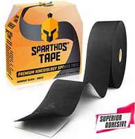 Spartan Tape Kinesiology Tape - Bulk Large Clinical Jumbo - Free Kinesio Taping Guide! K Support for Pro Athletic Kt Sports and Recovery - Rocktape Rock Ktape Kinesiotape - Uncut 115 ft Roll (Black)