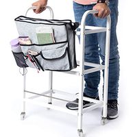 Fushida Walker Bag Attachments Pouch for Rollator or Folding Walker Scooters|Rollators|4 Wheel Chairs Linen Pockets Storage Loose Items Fit Elderly,Disability,Limited Mobility(FGJ416) (Gray)