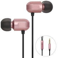 GGMM Earbuds Full Metal Earphones with Microphone Exquisitely Rose Gold Wired Ear Buds Noise Isolating Headphones for Women Sound Balance Headsets for 3.5mm Interface Device
