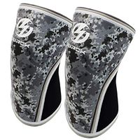 Elbow Sleeves (Pair) -Support & Compression for Crossfit, Weightlifting, Powerlifting, Basketball and Tennis - 5mm Neoprene Brace for Both Women & Men (Small, Black & Camo Grey)