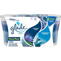Glade 2in1 Moonlit Walk and Wandering Stream Candle Air Freshener, 3.4 oz, 2 count