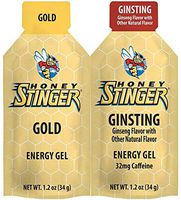 Honey Stinger Organic Energy Gels 2-Flavor Variety: 1 x Classic Gold, 1 x Ginsting - Caffeinated (1.1 oz each, 2 Count)