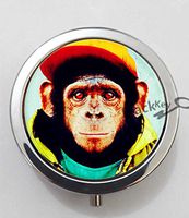 BlackKey Orangutan Chimpanzee 3-Compartment Decorative Pocket Gift Box Case Organizer for Pill, Color 1 -1052