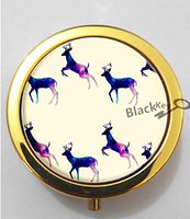 BlackKey Colorful Deer Animal 3-Compartment Decorative Pocket Gift Box Case Organizer for Pill, Color 2 -673