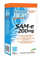 Doctor's Best SAM-e 200 mg, Vegan, Gluten Free, Soy Free, Mood & Joint Support, 60 Enteric Coated Tablets