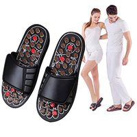Ruior Manuual Foot Massagers Massage Slippers, Powerful Natural Foot Massage Shoes Acupoint Massage Ball Slippers Shoes for Men Women Brown