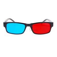 Black Anaglyphic Red Blue Cyan Stereoscopic Lens 3D Glasses (Blue Right Red Left)