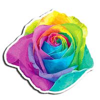 Watercolor Rose Sticker Rainbow Stickers Waterbottle Sticker Tumblr Stickers Laptop Stickers Vinyl Stickers