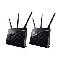 ASUS RT-AC68U AiMesh (2 pack) AC1900 Whole Home Dual-band AiMesh Mesh Wifi System, AiProtection Lifetime Security by Trend Micro, Adaptive QoS, Parental Control