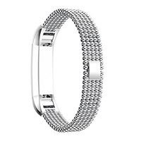 Band for Fitbit Alta,Metal Fitbit Alta Strap,Stainless Steel Fitness Replacement Sport Armband for Fitbit HR,Adjustable Smart Watch Band with metal Buckle for Fitbit Alta/Fitbit Alta HR - silver