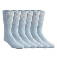 Comfort Finds Diabetic SwellSox - Breathable Cotton Socks - Loose Fitting Comfortable Sock – Non Binding Top Design– Improve Foot Circulation (Light Blue, 3 Pair)