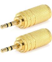 FYL 2x Stereo 3.5mm Female to 2.5mm Male Gold Audio Adapter Headphone Jack Converter