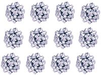 Decorative Confetti Gift Bows, Medium, Silver (12/pkg) Pkg/1