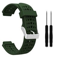 HWHMH 1PC Replacement Silicone Bands With 2PCS Pin Removal Tools For Garmin Forerunner 220/230/235/620/630 (No Tracker, Replacement Bands Only) (Pure color: Army Green)